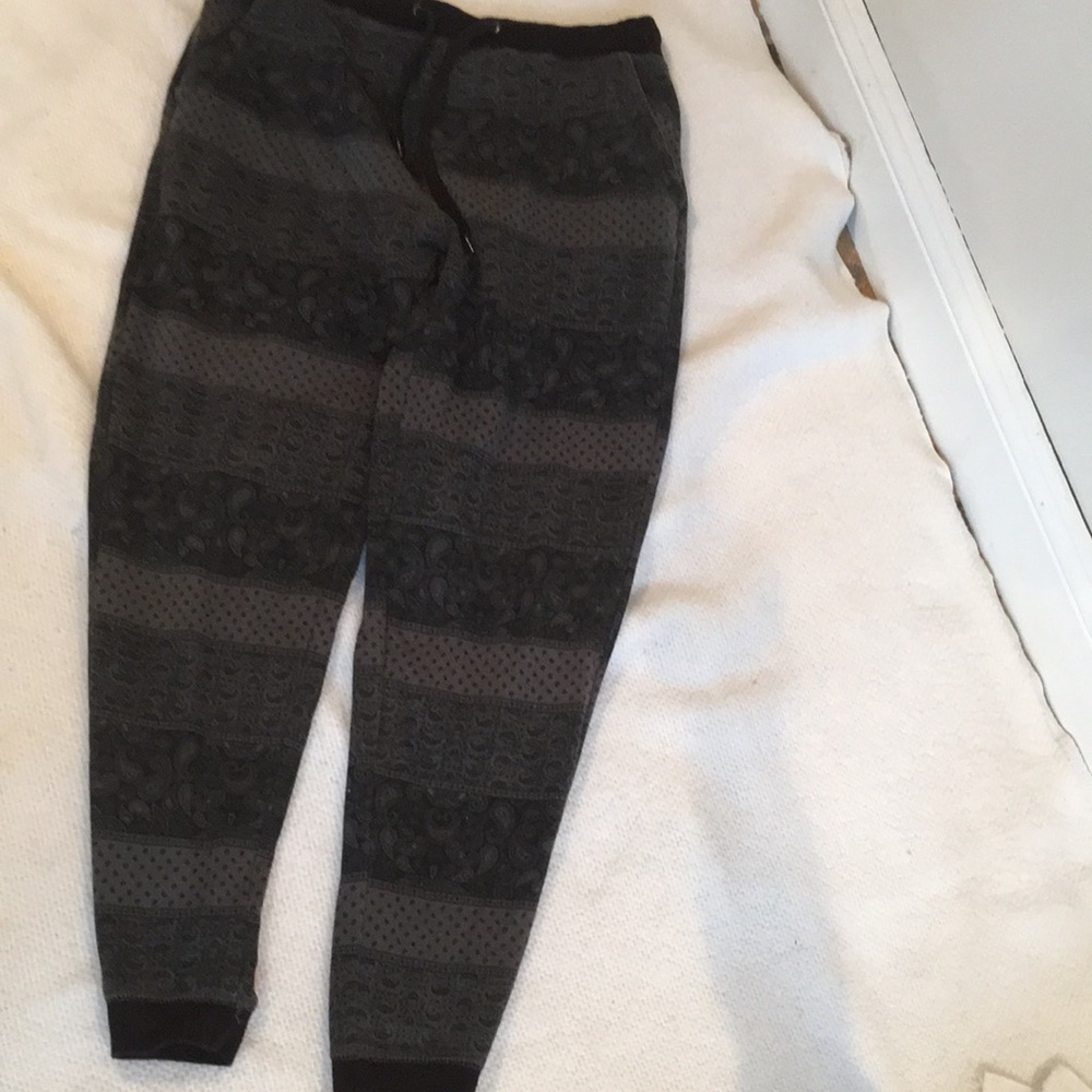 Univibe Black and gray jogger with paisley print